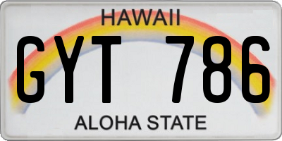 HI license plate GYT786