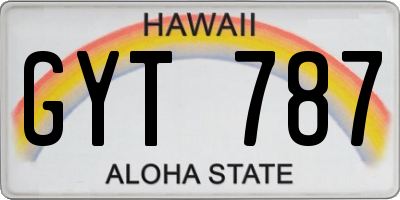 HI license plate GYT787