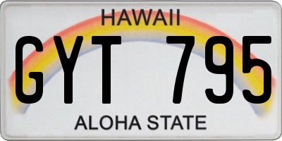 HI license plate GYT795