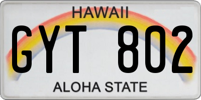 HI license plate GYT802