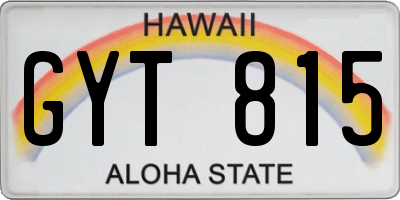 HI license plate GYT815