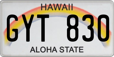 HI license plate GYT830