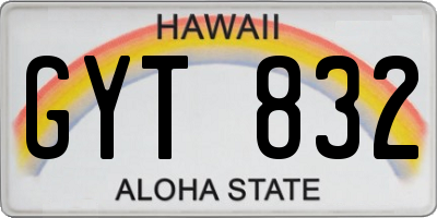 HI license plate GYT832