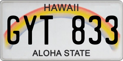 HI license plate GYT833