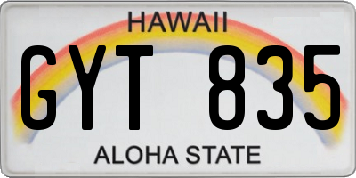 HI license plate GYT835