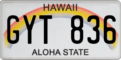 HI license plate GYT836