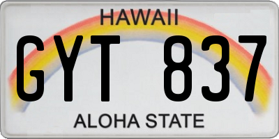 HI license plate GYT837