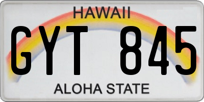 HI license plate GYT845
