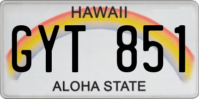 HI license plate GYT851