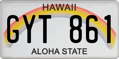 HI license plate GYT861