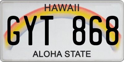 HI license plate GYT868