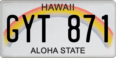 HI license plate GYT871