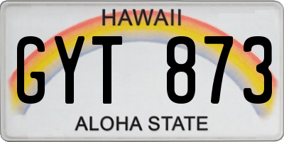 HI license plate GYT873