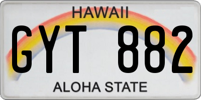 HI license plate GYT882