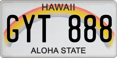 HI license plate GYT888