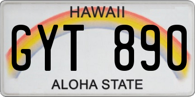 HI license plate GYT890