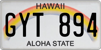 HI license plate GYT894