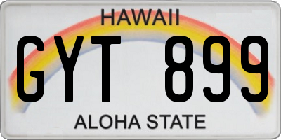 HI license plate GYT899