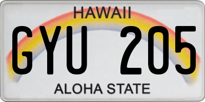 HI license plate GYU205