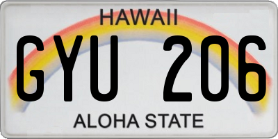 HI license plate GYU206
