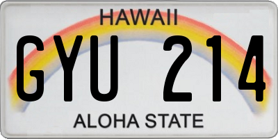HI license plate GYU214