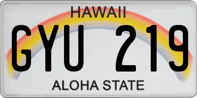 HI license plate GYU219