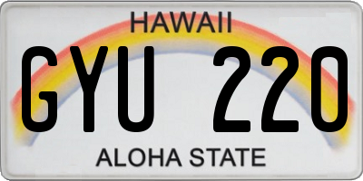 HI license plate GYU220