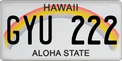 HI license plate GYU222