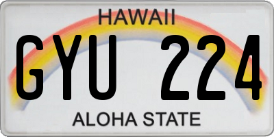 HI license plate GYU224