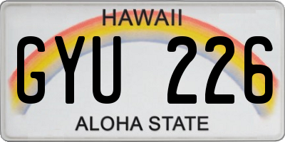 HI license plate GYU226