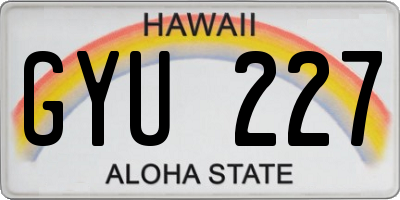 HI license plate GYU227