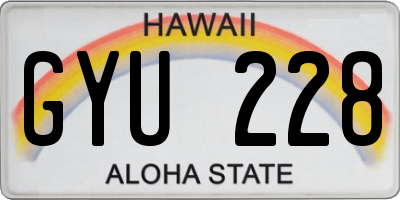 HI license plate GYU228