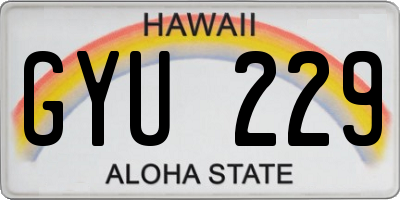 HI license plate GYU229