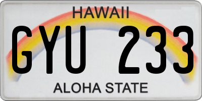 HI license plate GYU233