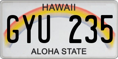 HI license plate GYU235