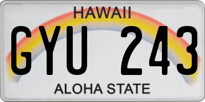 HI license plate GYU243