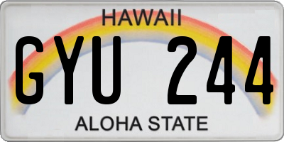 HI license plate GYU244