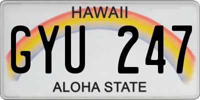 HI license plate GYU247