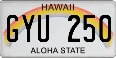 HI license plate GYU250