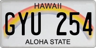 HI license plate GYU254