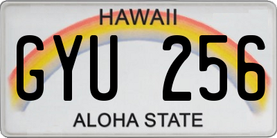 HI license plate GYU256
