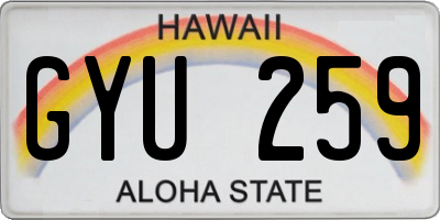 HI license plate GYU259