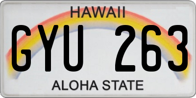 HI license plate GYU263