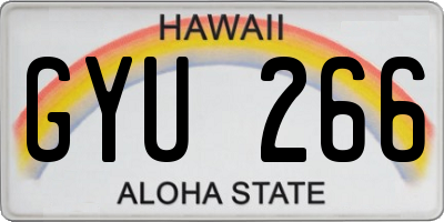 HI license plate GYU266
