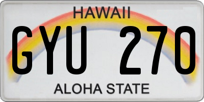 HI license plate GYU270