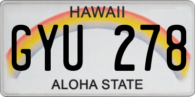 HI license plate GYU278