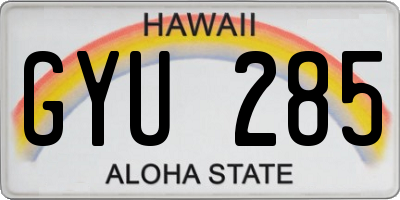 HI license plate GYU285