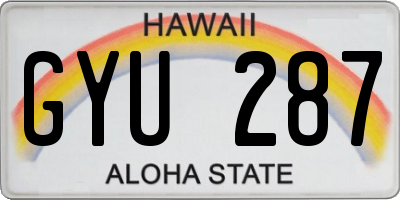 HI license plate GYU287