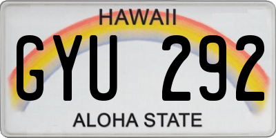 HI license plate GYU292