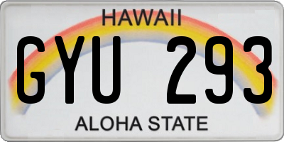 HI license plate GYU293